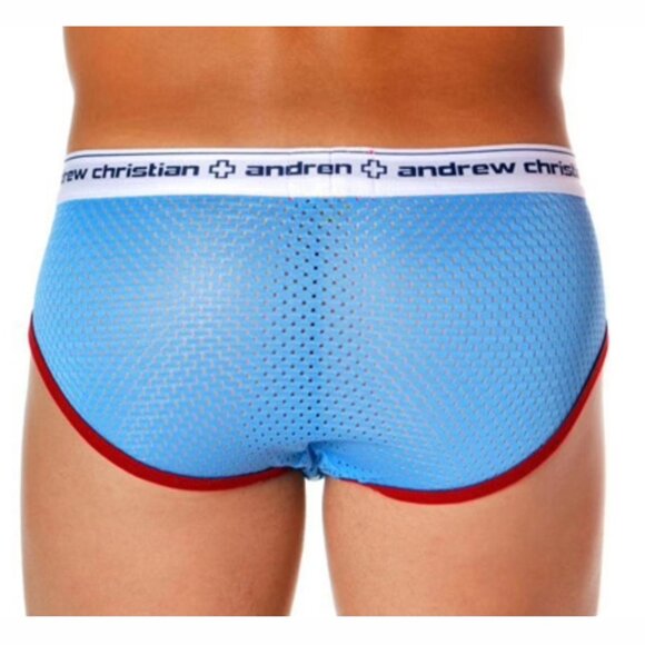 Andrew Christian Vintage Mesh Underwear Baby Blue Medium - Picture 3 of 3